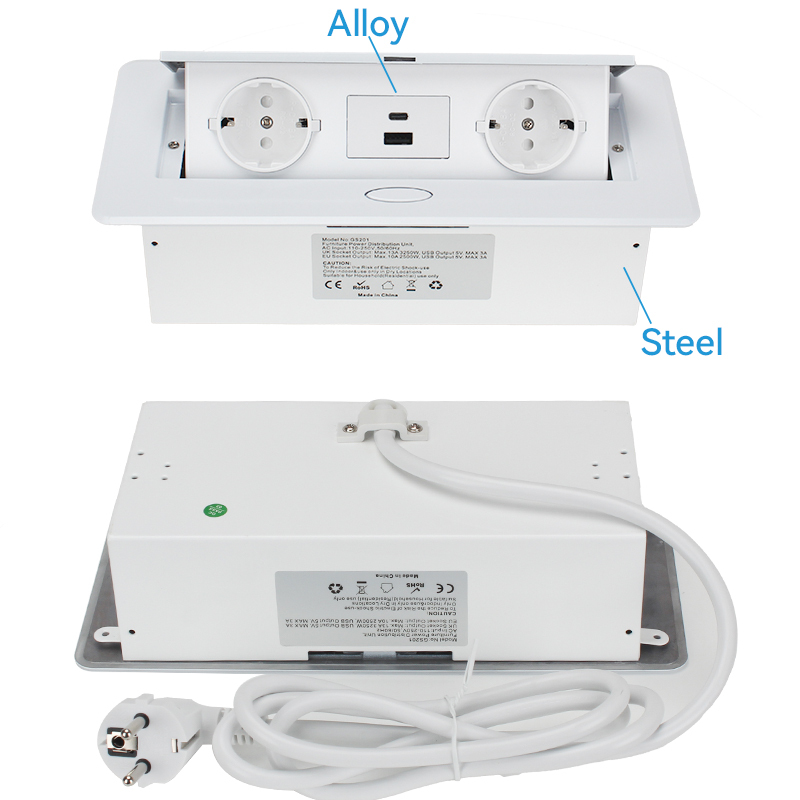 Smart Office Tabletop Box Pop Up Table Power Socket With Usb Fast Charging Type C For Furniture