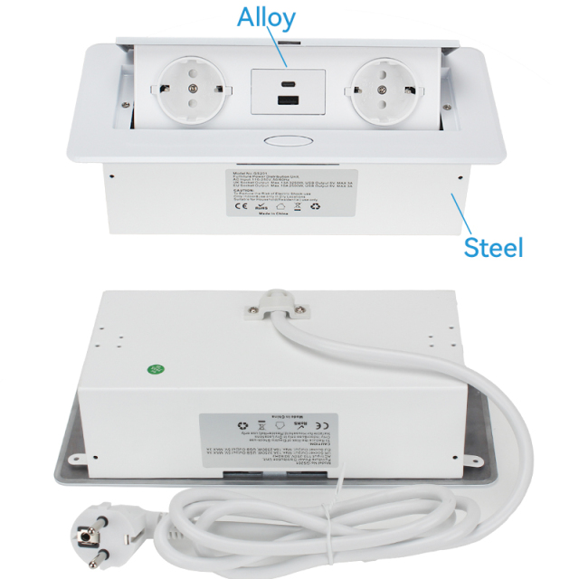 Smart Office Tabletop Box Pop Up Table Power Socket With Usb Fast Charging Type C For Furniture