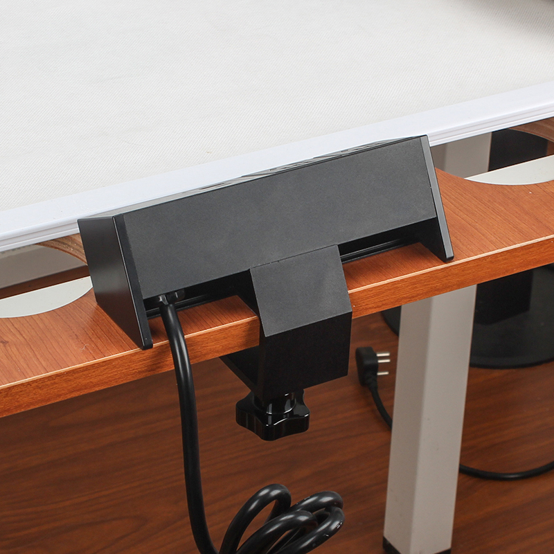 Desk Clamp Socket with 2 Schulo outlets USBA USBC charger print logo
