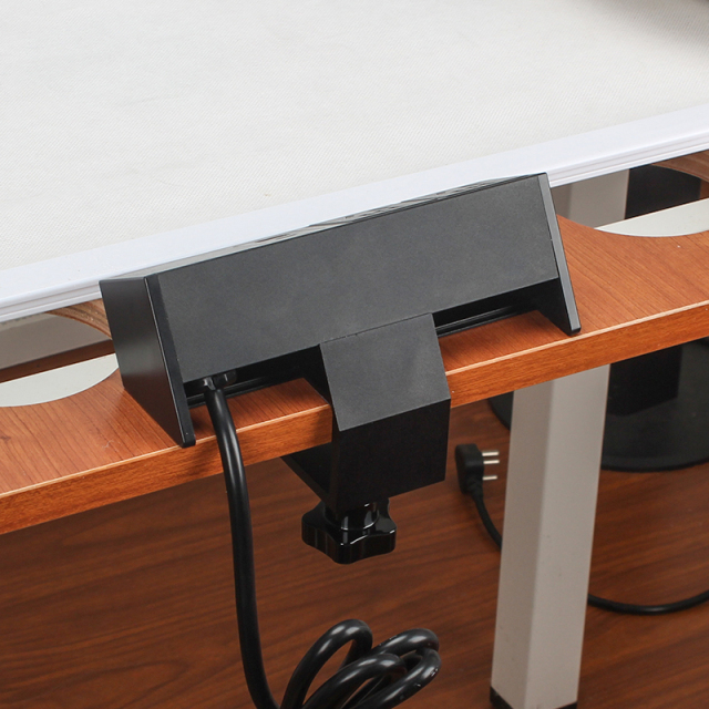 Desk Clamp Socket with 2 Schulo outlets USBA USBC charger print logo