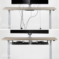Under Desk Black Cable Management Waterproof Sturdy Steel Desk Wire Storage Organizer