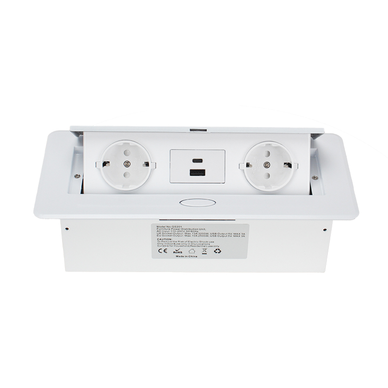 Smart Office Tabletop Box Pop Up Table Power Socket With Usb Fast Charging Type C For Furniture