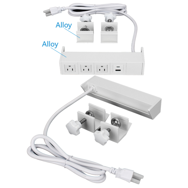 Smart Recessed Under Clamp Power Strip Usb Pd 18 W/Pd 20 W Type C Power Strip For usa