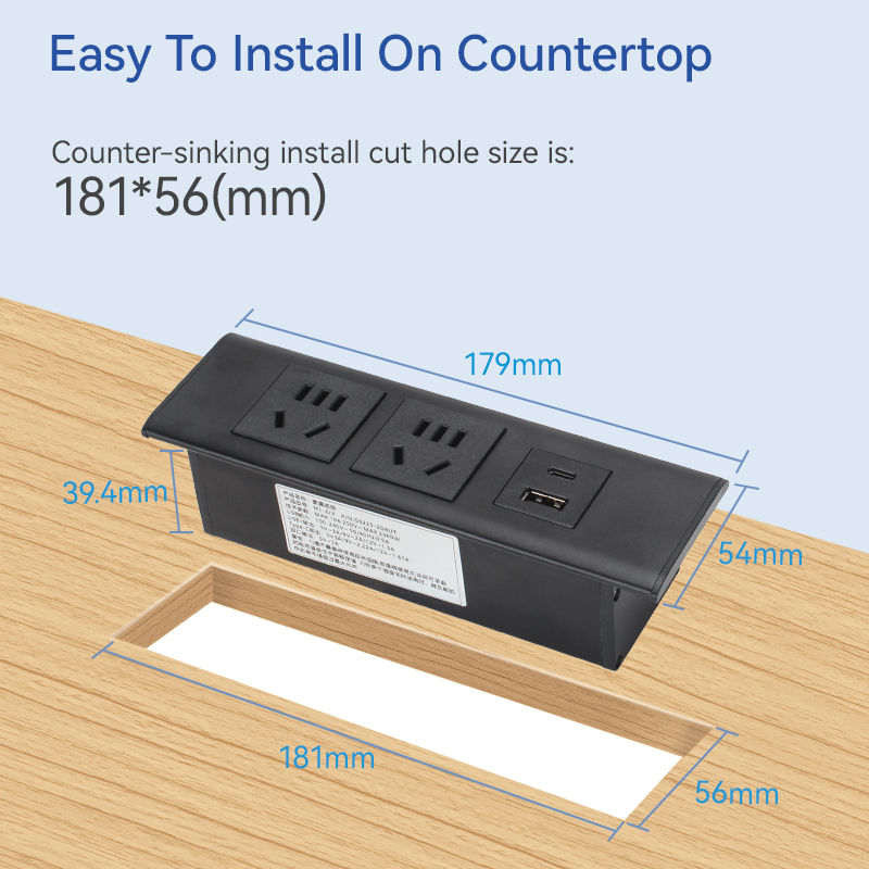 Table desk clamp power strip with PD20W typec charging