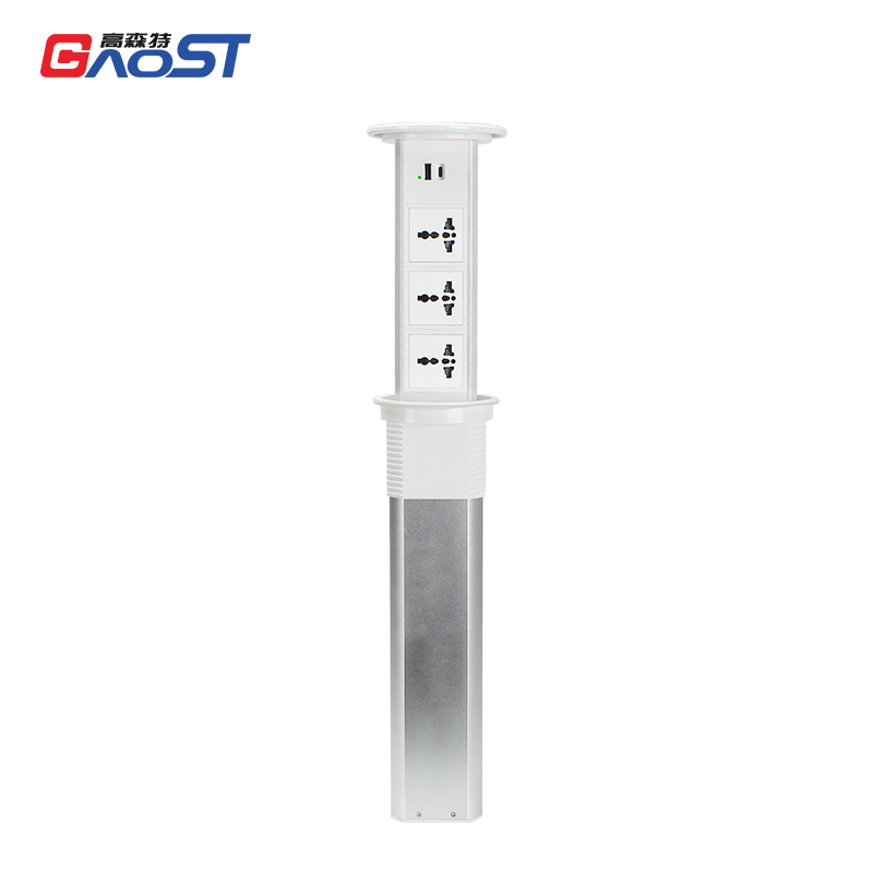 Smart lift socket pop up kitchen pop up socket power 15W wireless charger hidden floor electrical socket