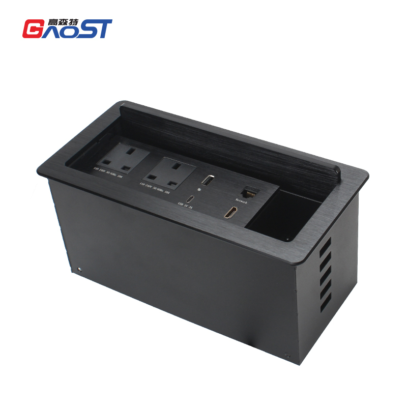 Brush Cover Desktop Socket UK flip up socket with USB A Type C