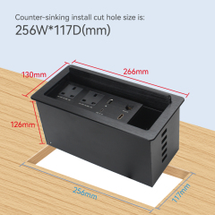 Brush Cover Desktop Socket UK flip up socket with USB A Type C