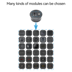 Multifunctional Furniture Round Table Top Socket With USB Charger And 1 Universal Outlet Socket Round Power Grommet