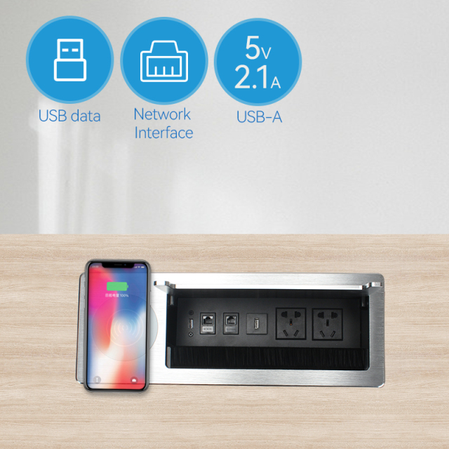 Conference Smart Power Socket Wireless Hydraulic Control Power Socket 3 Pin Multimedia Power Socket