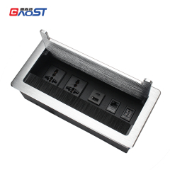 Flip Up Tabletop Socket Double Universal Power Plug Used In Office Room