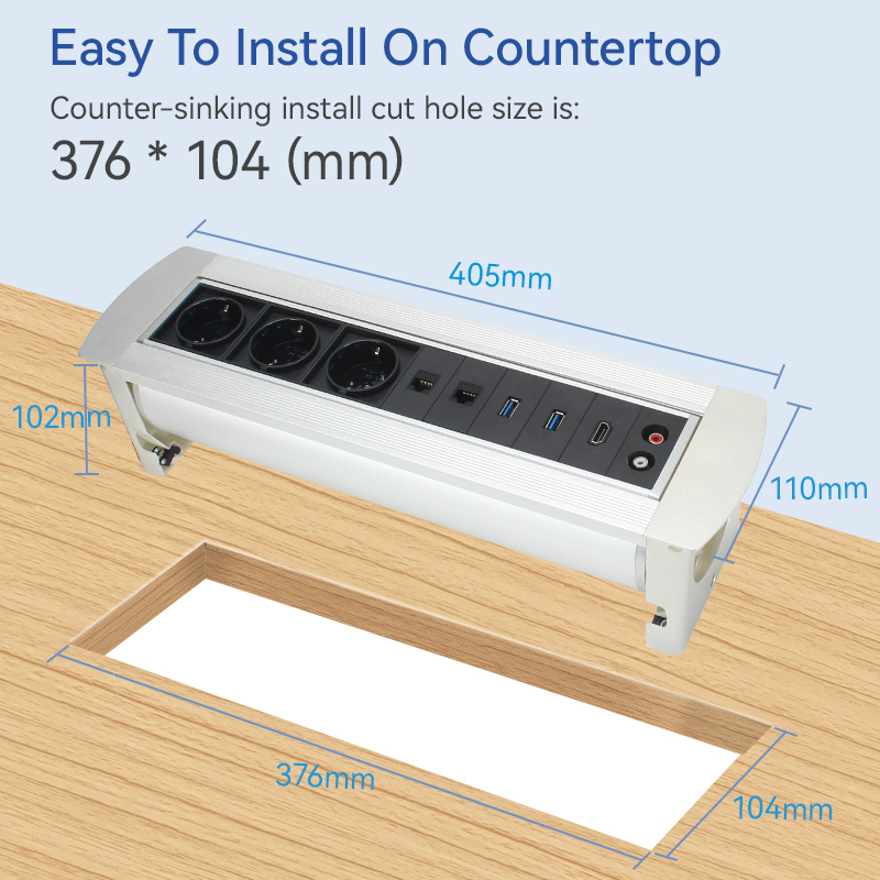 Manual Rotary USA Conference Alloy Eu Rotary Power Sockets Electrical Socket USB 16A Outlet