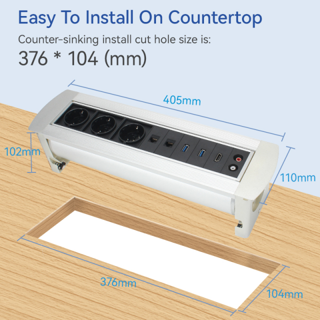 Manual Rotary USA Conference Alloy Eu Rotary Power Sockets Electrical Socket USB 16A Outlet