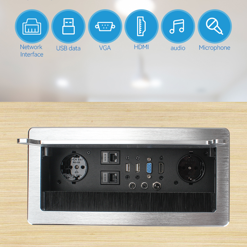 Smart hidden flip up tabletop socket covers eu flip up socket