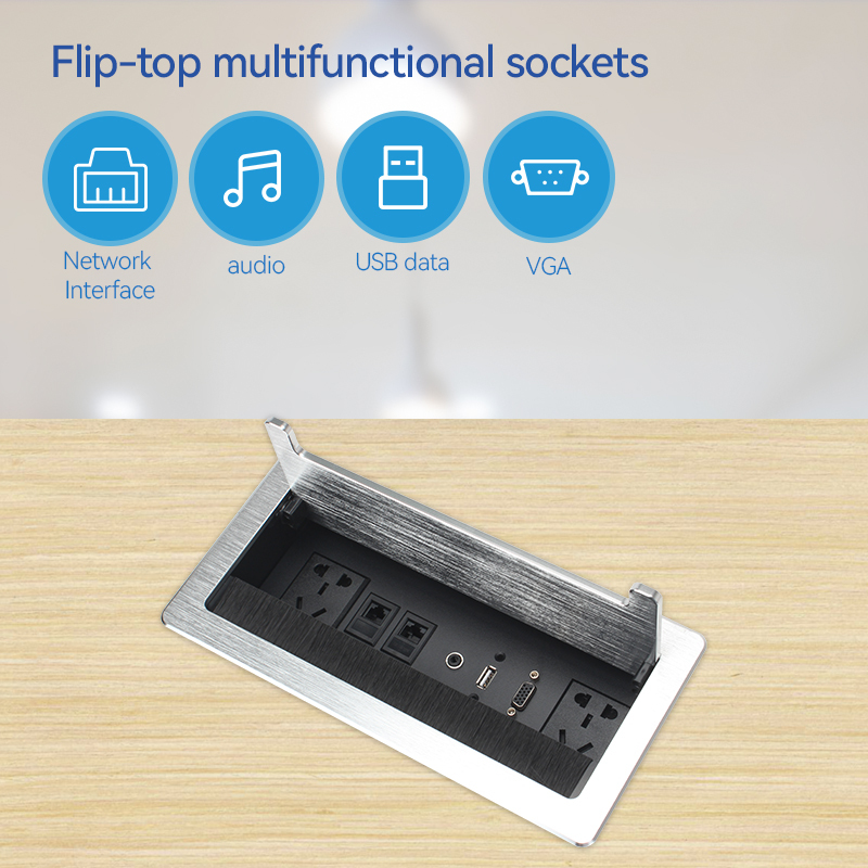 Factory Wholesale Desk Recessed Usb Type C Charger Flip Up Tabletop Socket Covers Socket
