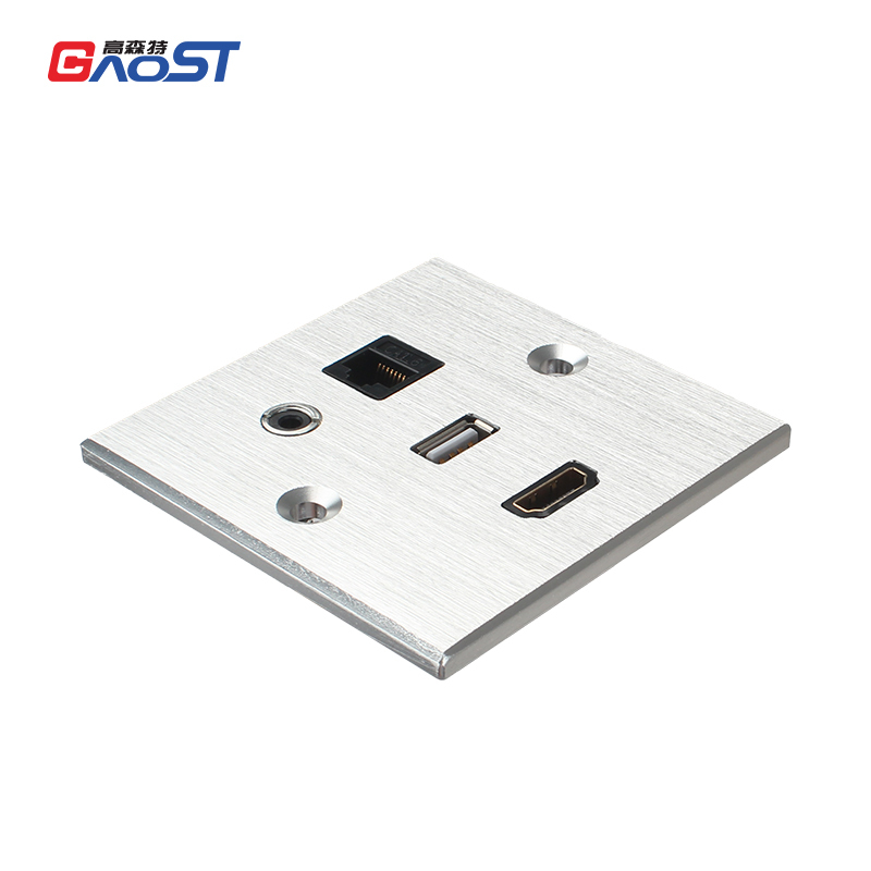 Wall Power Strip Extension Smart Power Strip With USB+CAT6 Sleek Socket