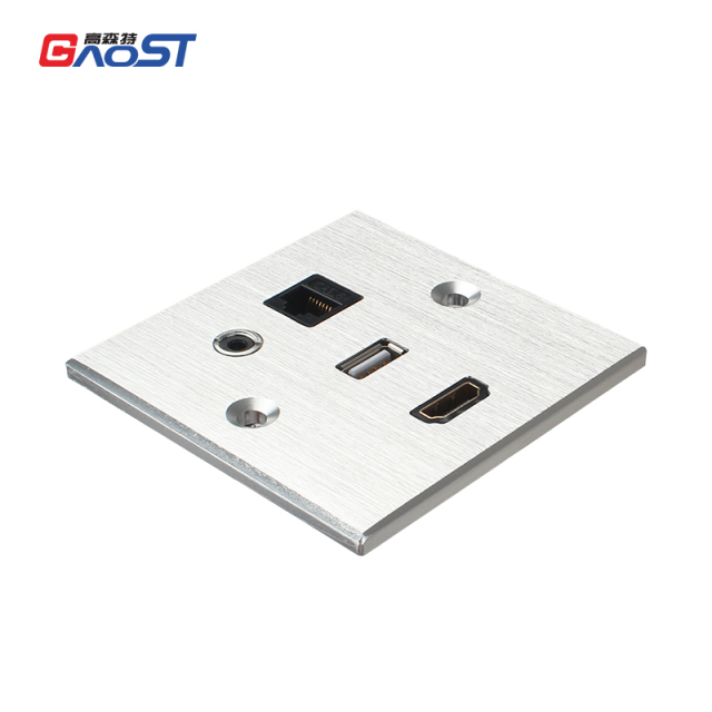 Wall Power Strip Extension Smart Power Strip With USB+CAT6 Sleek Socket