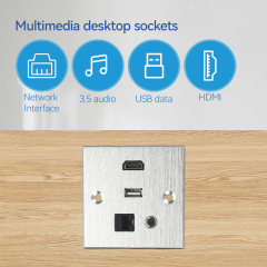 Wall Power Strip Extension Smart Power Strip With USB+CAT6 Sleek Socket