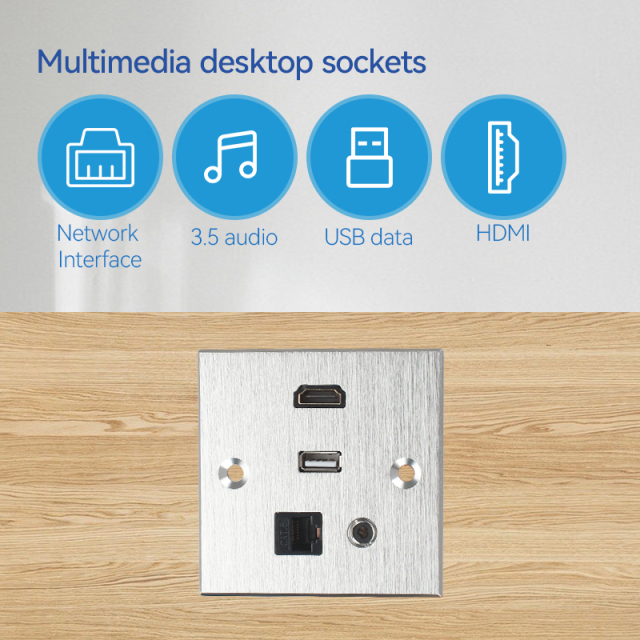 Wall Power Strip Extension Smart Power Strip With USB+CAT6 Sleek Socket