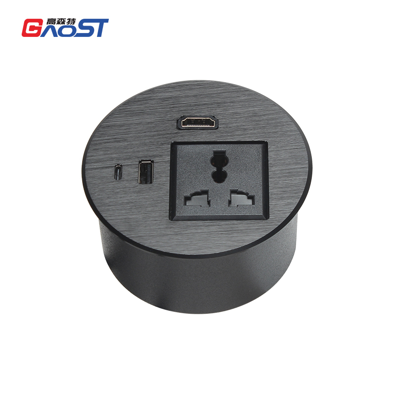 Factory American Alloy Round Desk Usb Power Grommet Universal Power Data Grommet 3 Desk Power Grommet With Rj45