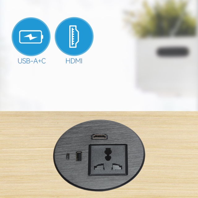 Factory American Alloy Round Desk Usb Power Grommet Universal Power Data Grommet 3 Desk Power Grommet With Rj45
