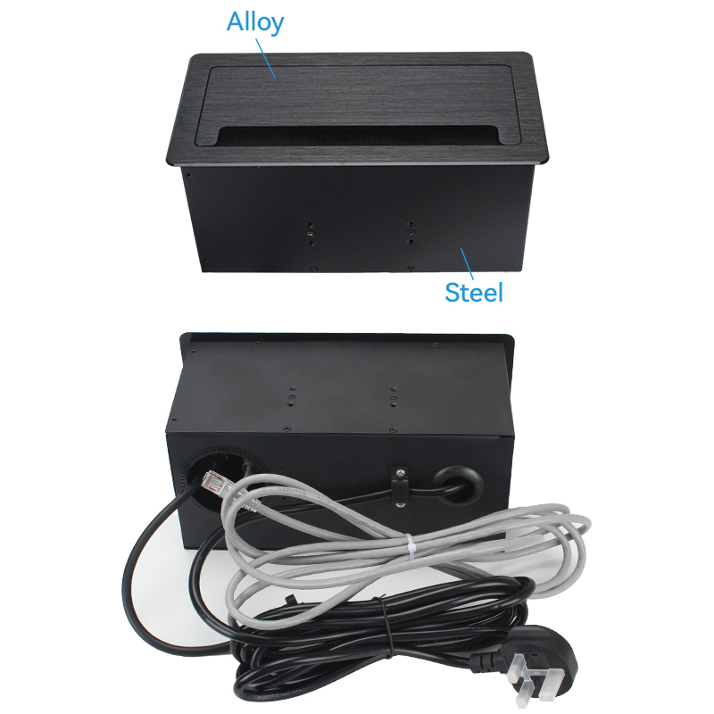Desktop Flip Up Power Data Outlet Multimedia Table Manual Flip Up Socket