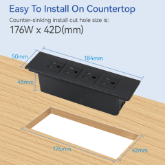 Wholesale Power Strip Black Suppliers Charging Power Strip US Table USB Power Strip Fast Charging USB Socket