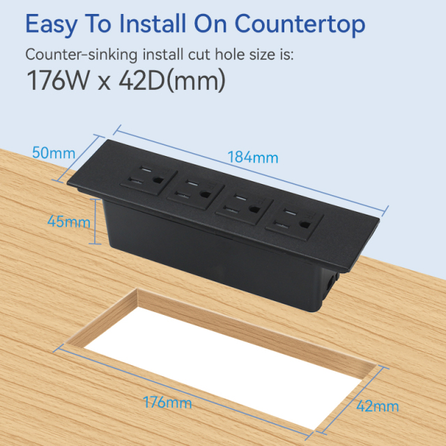 Wholesale Power Strip Black Suppliers Charging Power Strip US Table USB Power Strip Fast Charging USB Socket