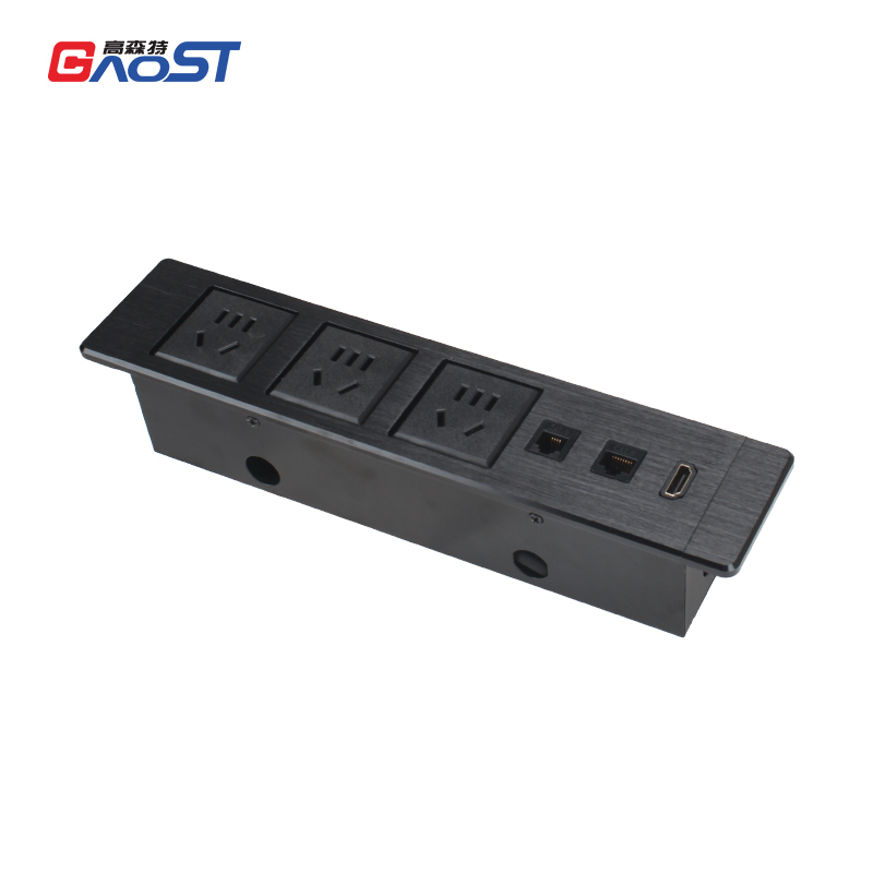 Recessed Retractable Power Strip Aluminum Power Socket Strip Power Strip With USB C
