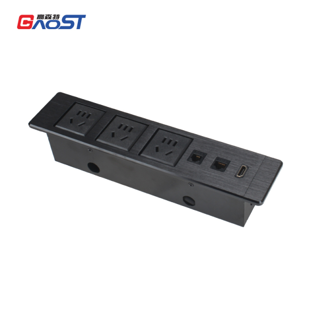 Recessed Retractable Power Strip Aluminum Power Socket Strip Power Strip With USB C