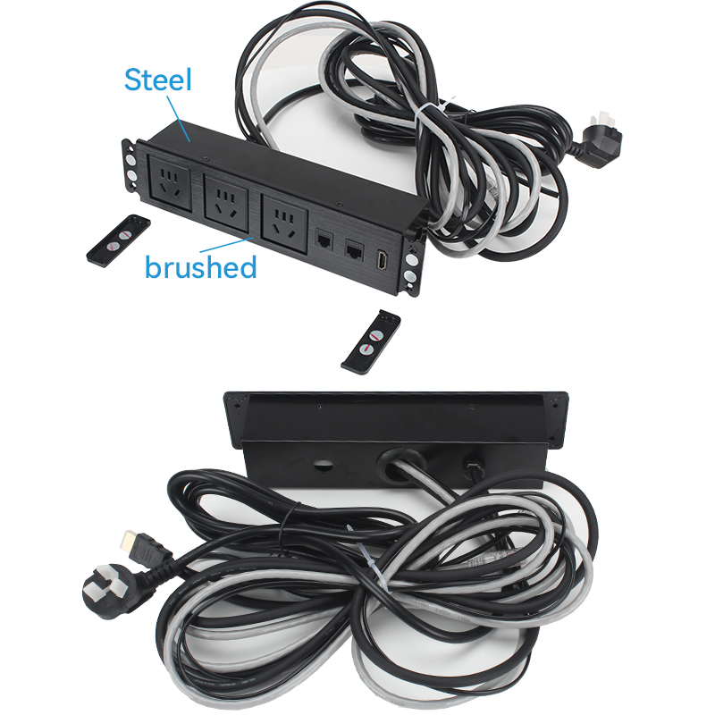 Recessed Retractable Power Strip Aluminum Power Socket Strip Power Strip With USB C