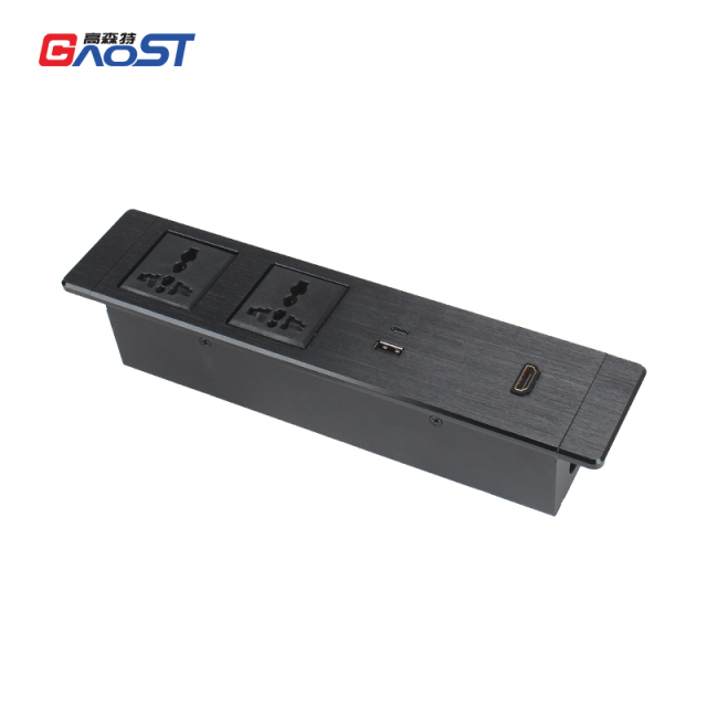 New Design Multimedia Retractable Multi Plug HDMI Power Strips 3-Pin Mental Surge Power Strip