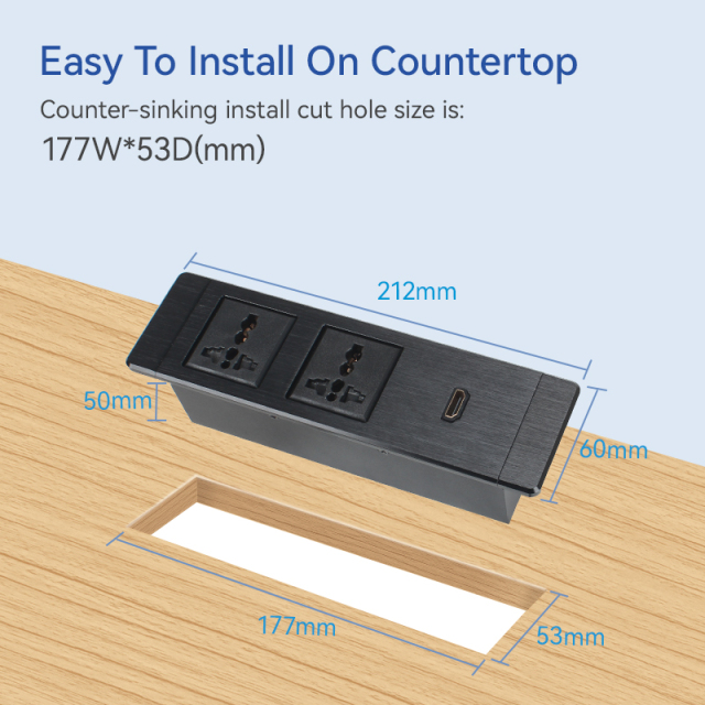 New Design Multimedia Retractable Universal Conference Desktop Power Strip Extension Cable