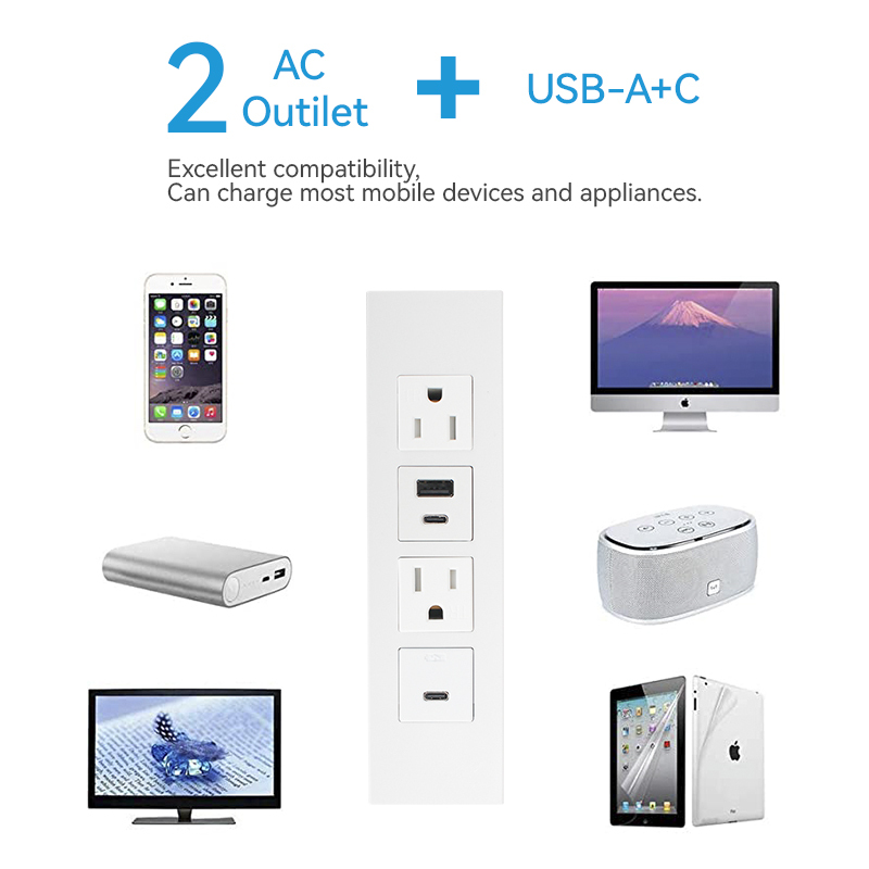 Wholesale Power Strip US Power Strip PD20w Type C Table USB Power Strip Fast Charging USB Socket