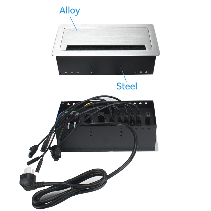 Furniture Accessory Mental Usb Data Flip Up Socket Power Strip With Table Cat6 Flip Up Power Socket