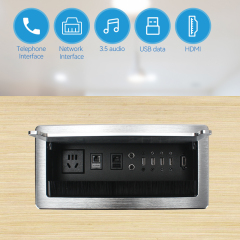 Furniture Accessory Mental Usb Data Flip Up Socket Power Strip With Table Cat6 Flip Up Power Socket