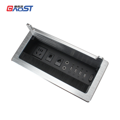 Furniture Accessory Mental Usb Data Flip Up Socket Power Strip With Table Cat6 Flip Up Power Socket