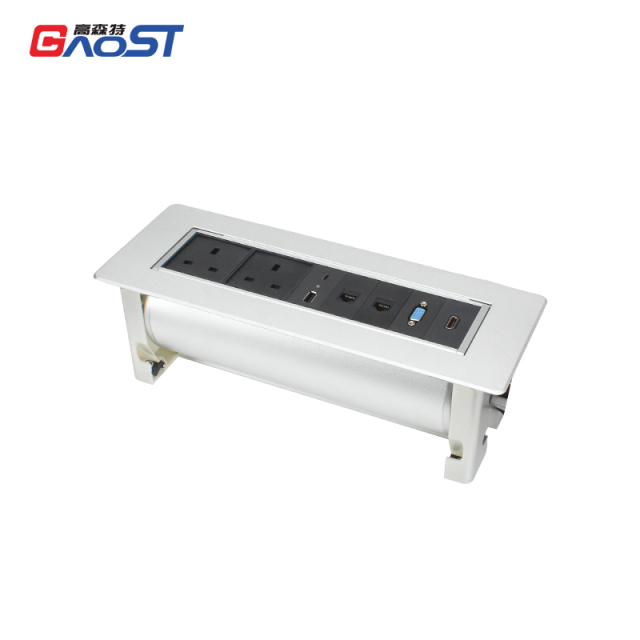 Wholesale UK Socket Silver Rotary Socket Power Strip UK Sockets And Switches Electrical With USB Port