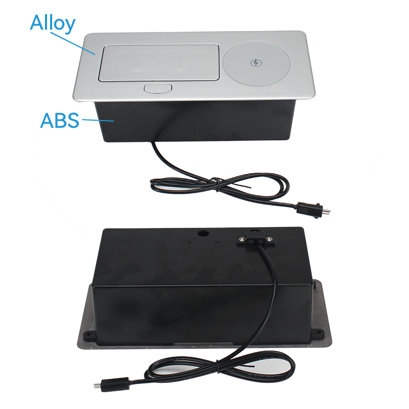 Smart USB-A+C Wireless Charger Multifunction Pop Up Type Floor Socket Desktop Table 15w Wireless Outlet