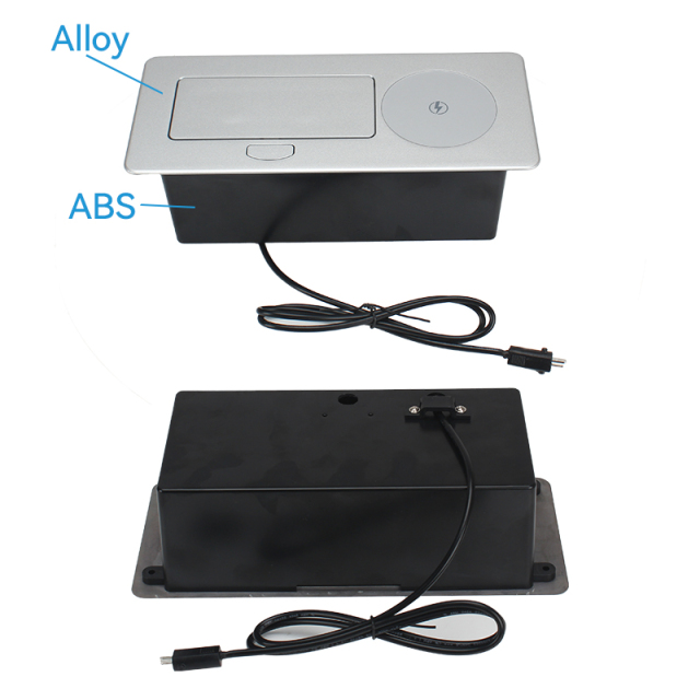 Smart USB-A+C Wireless Charger Multifunction Pop Up Type Floor Socket Desktop Table 15w Wireless Outlet