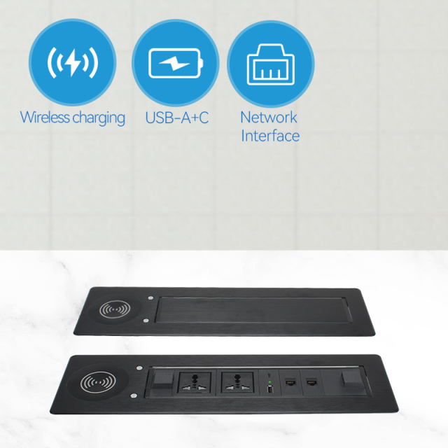 Smart Desktop Table 15w Wireless Outlet Universal Socket Cat6 RJ45 Charging