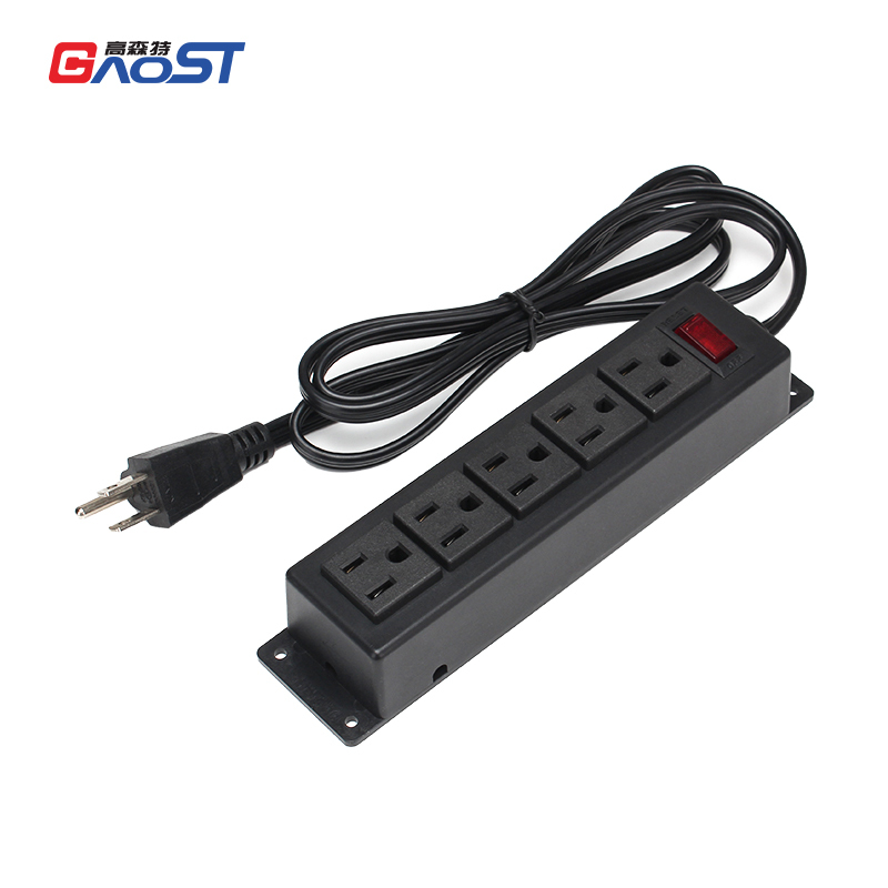 Conference US Recessed 6 Outlet Power Strip With USB Port 4 AC Outlets 2 USB Charging