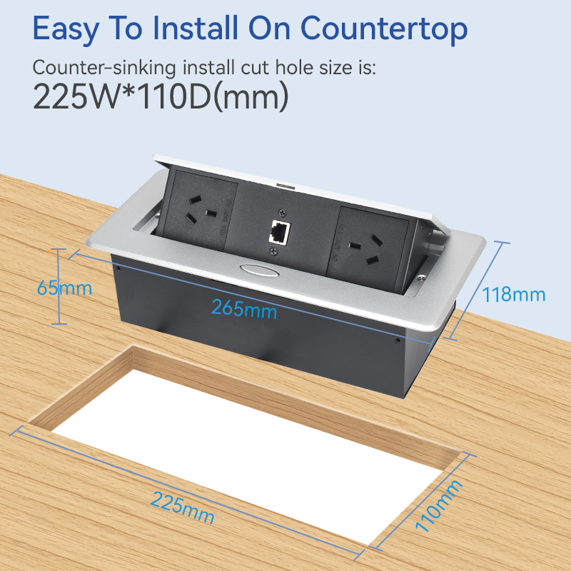 Desktop AU Multifunctional Rj45 Pop Up Socket Mobile Flush Pop Up Socket Flat Plugs Outlets