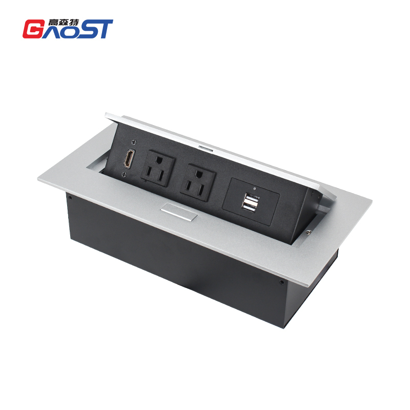 US Pop Up Socket With CAT6 Pop Up Aluminum Socket