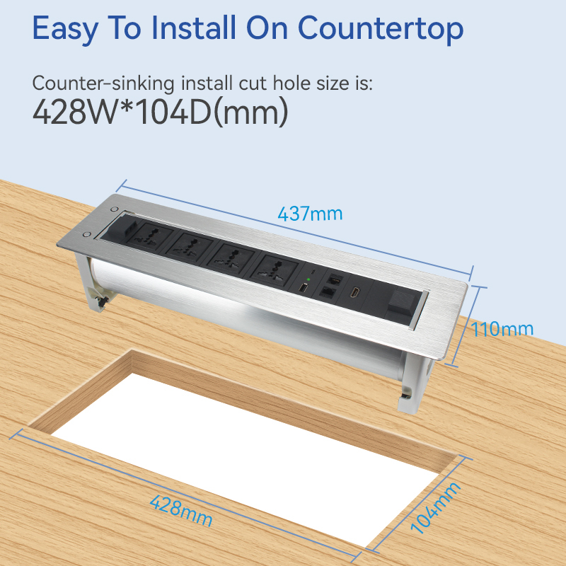 Concealed Electric Table HDMI Rotary USB Socket For Furniture