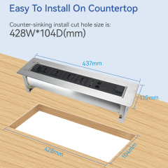 Concealed Electric Table HDMI Rotary USB Socket For Furniture