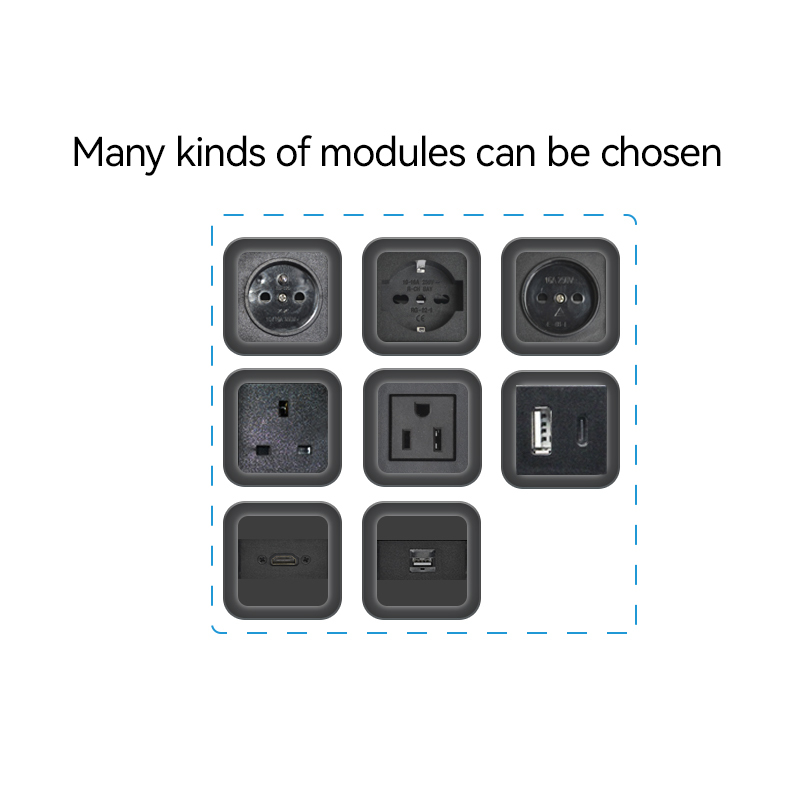 Furniture Office UK Phone PD20w USB-C Charger Black Power Grommet Socket For Office/Home