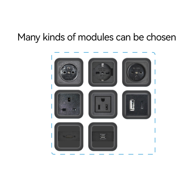 Furniture Office UK Phone PD20w USB-C Charger Black Power Grommet Socket For Office/Home