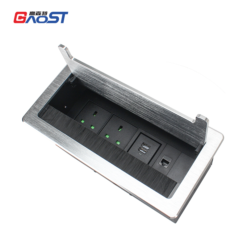 Multi-Function Hidden Desktop Socket Flip Up Power Socket UK Flip Up Socket