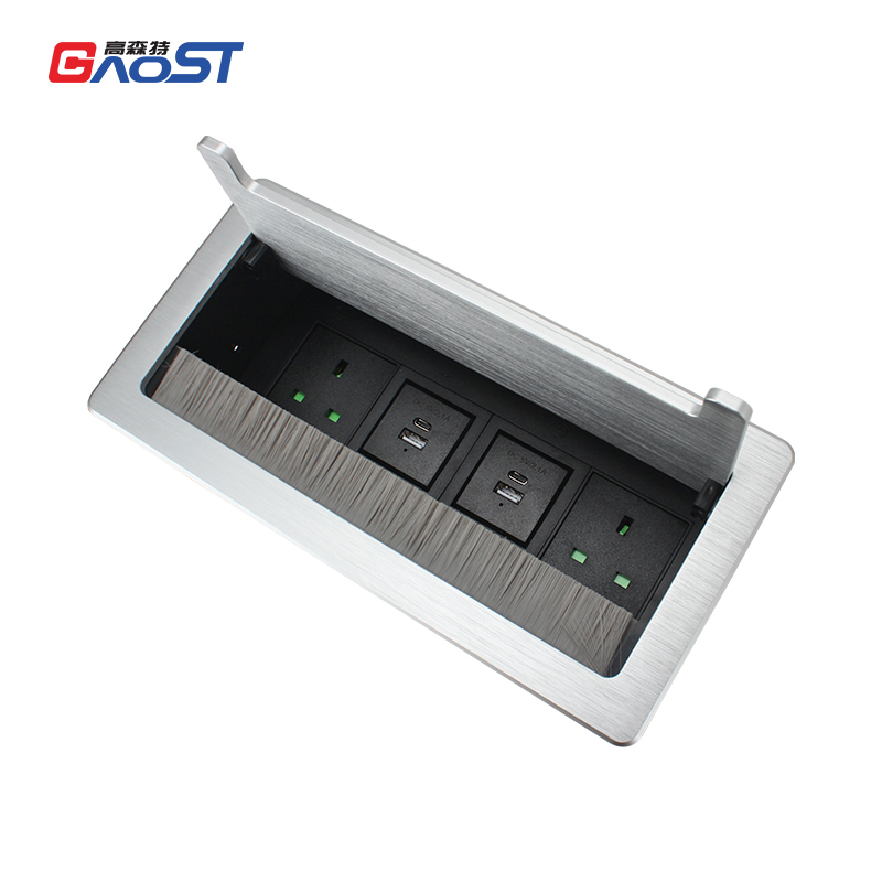 UK Table Flip Up Socket PD20W USB A+C Charging Socket