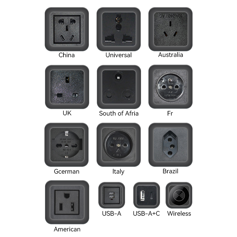 Table USB Fast Charging Pop Up Socket With 15w Wireless Charger For Conference Table